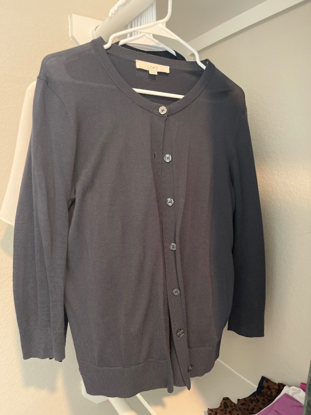 LOFT Charcoal Gray Cardigan